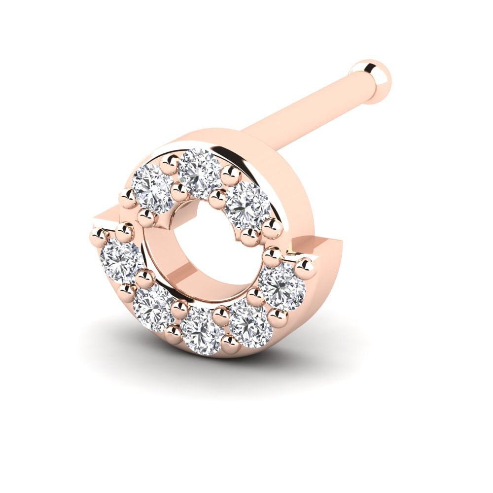Achetez GLAMIRA Piercing Nez Hinrich en Or rose 585 Diamant 0.04 Carats ...