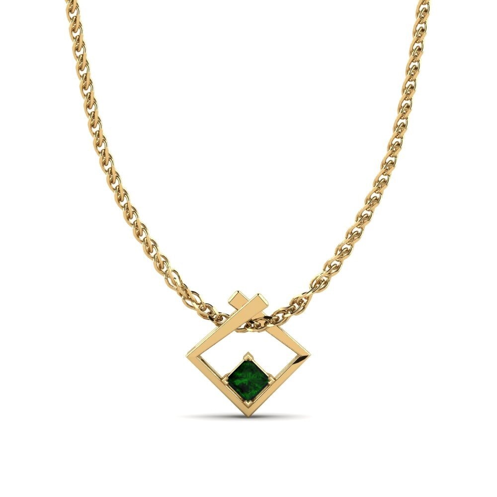 Princess Green Tourmaline Women's Pendant Hipo