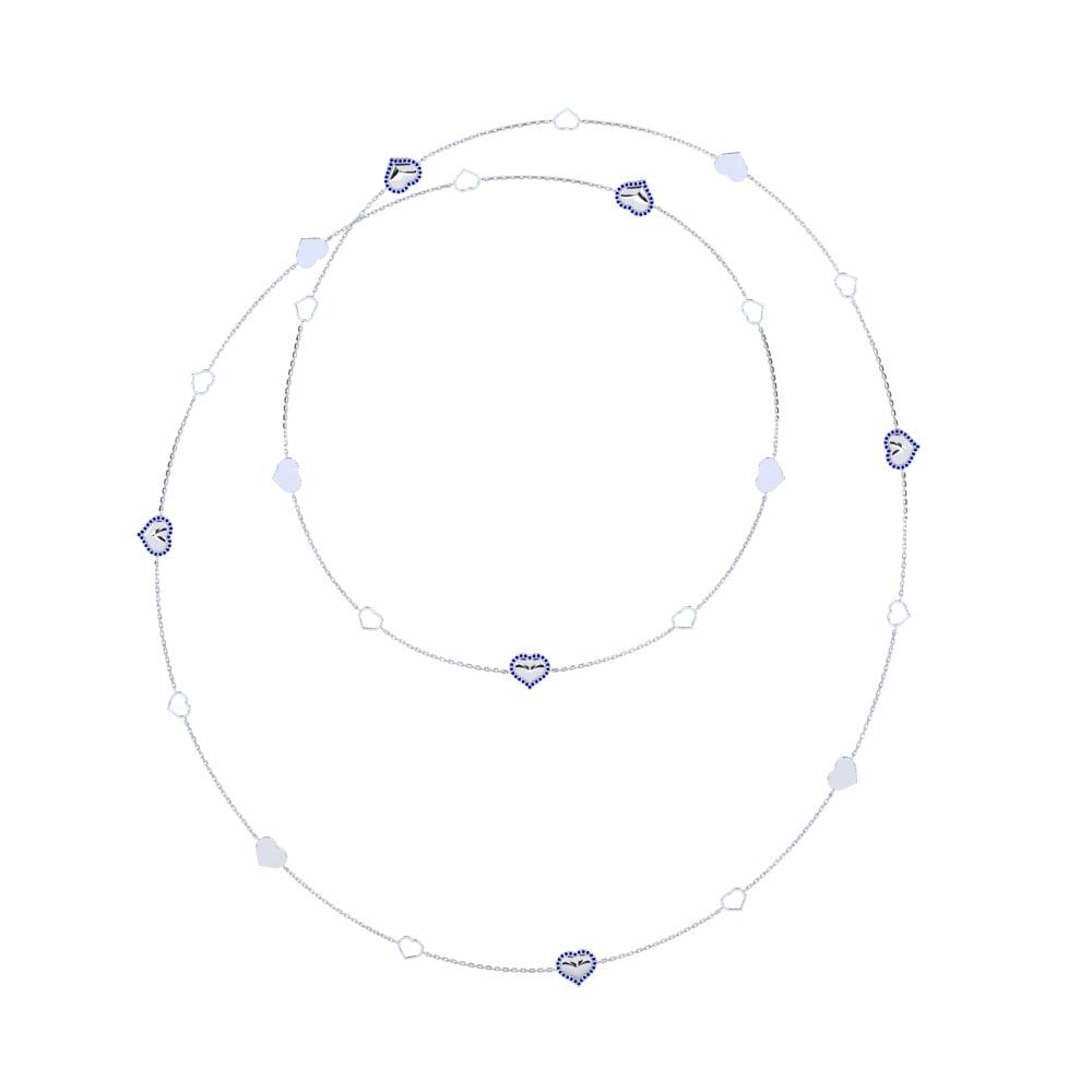 9ct White Gold Sapphire Women's Necklace Hirenna