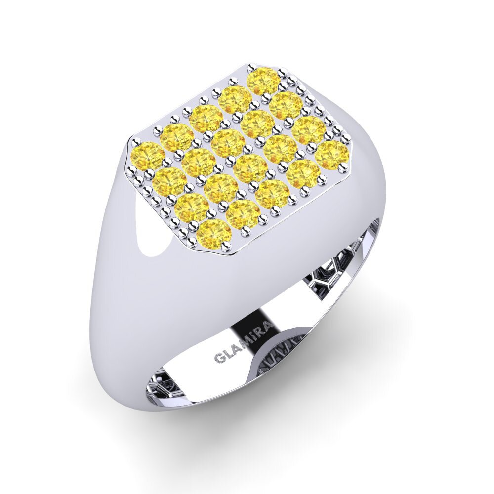 Yellow Sapphire Men's Pinky Ring Histrok