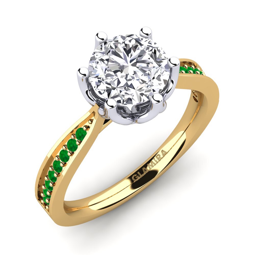Bague De Fiançailles Or Jaune 14K Avec Diamants Lab-créés - Sur Mesure, Faite Main En Inde