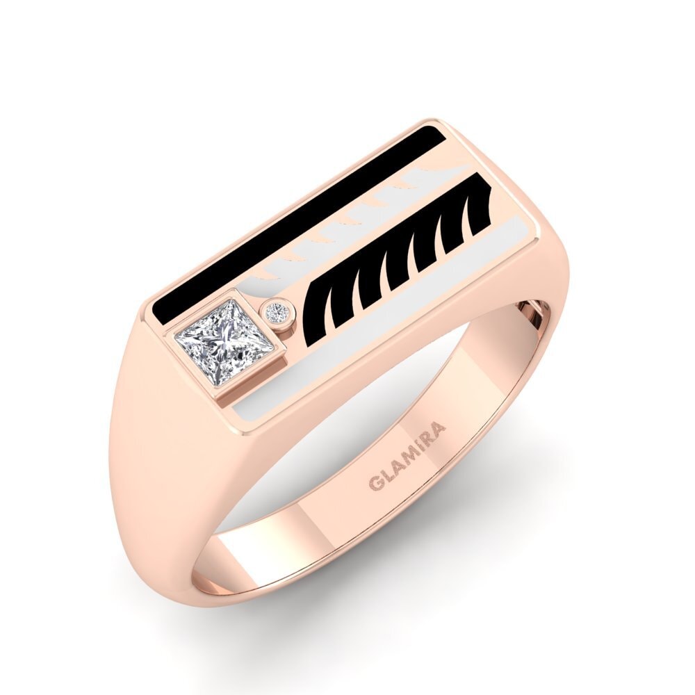 14ct Rose Gold Princess Men's Ring Hjaldar