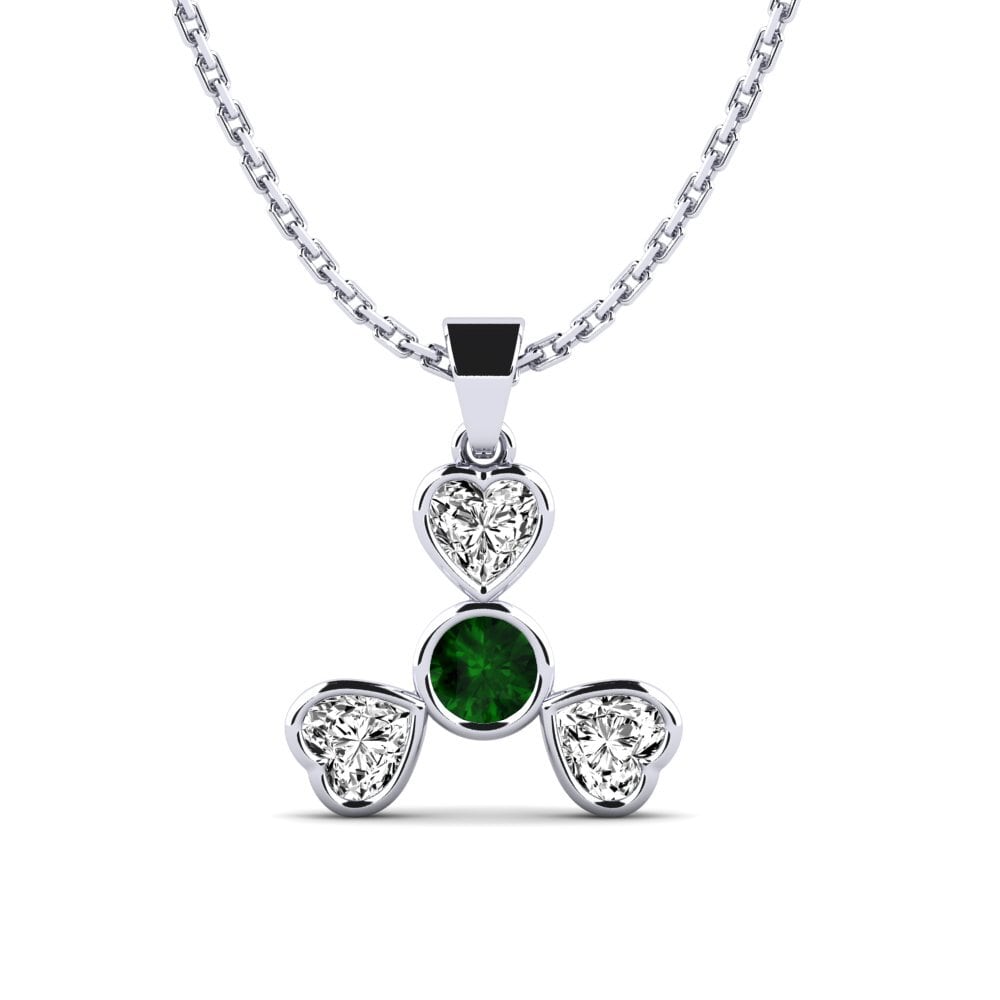 Green Tourmaline Women's Pendant Hjerte