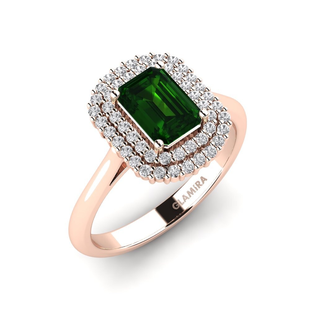 14ct Rose Gold Engagement Ring Hobnailed