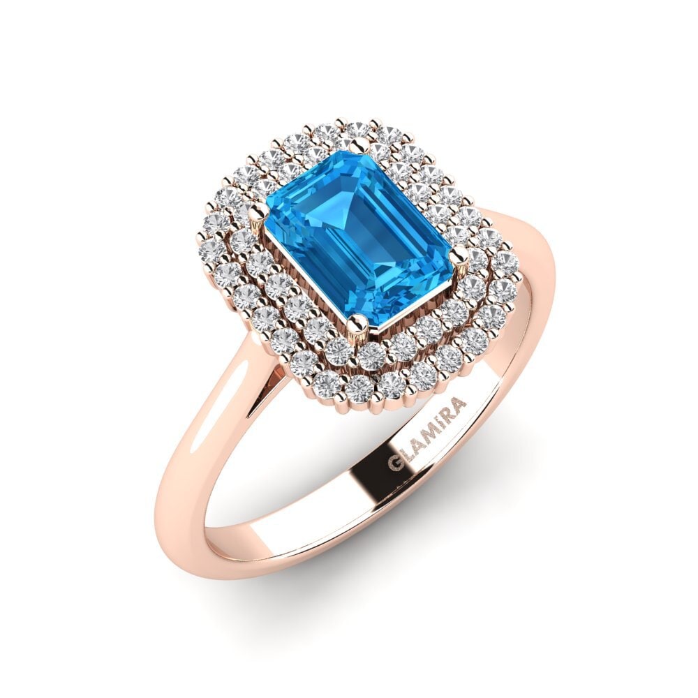 14ct Rose Gold Engagement Ring Hobnailed