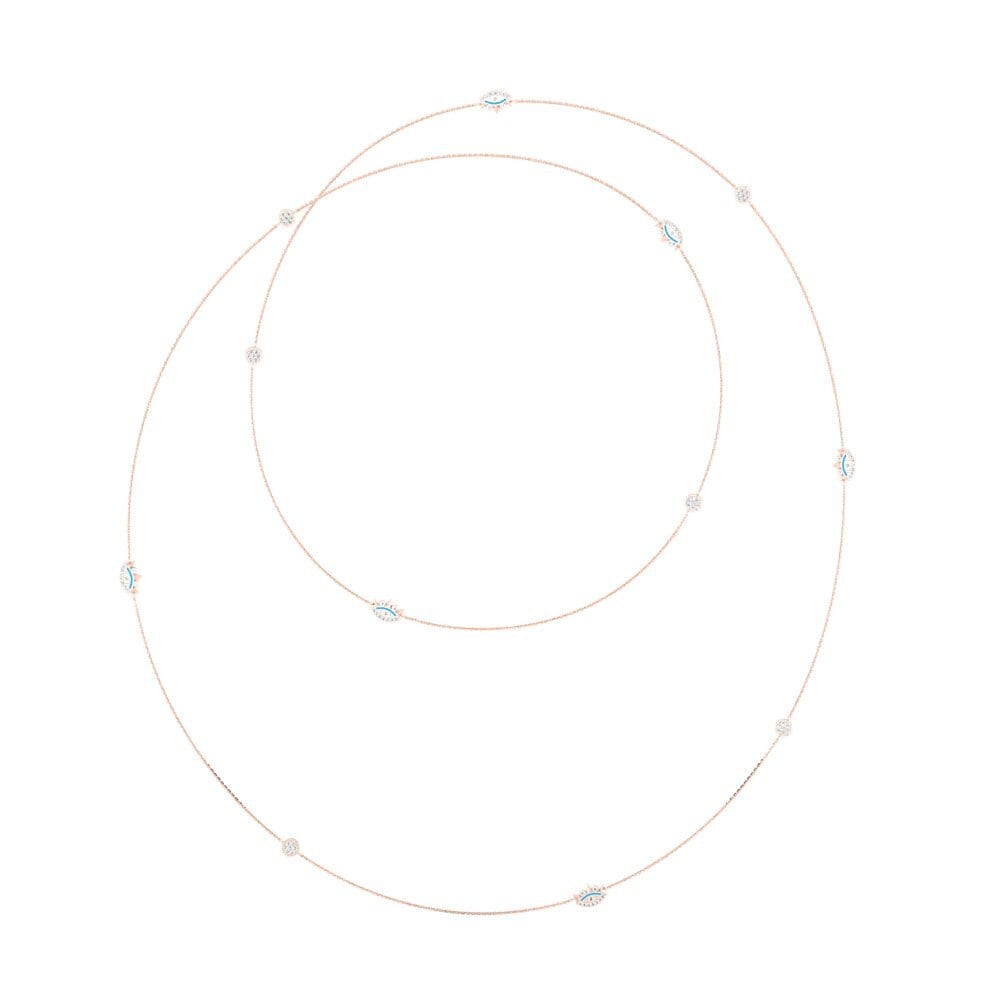 14k Oro Rosa Moissanita Collar de Mujer Hobona