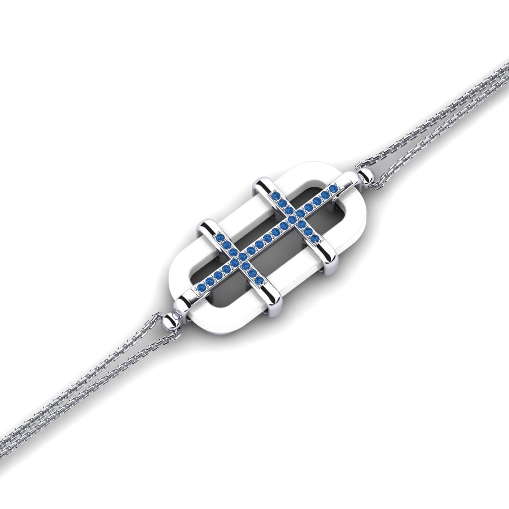 950 Palladium Dark Blue Zirconia Bracelet Holdridge