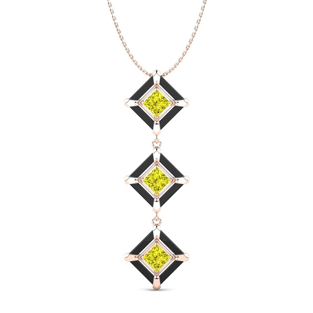 9ct Rose Gold Yellow Diamond Women's Pendant Holguin