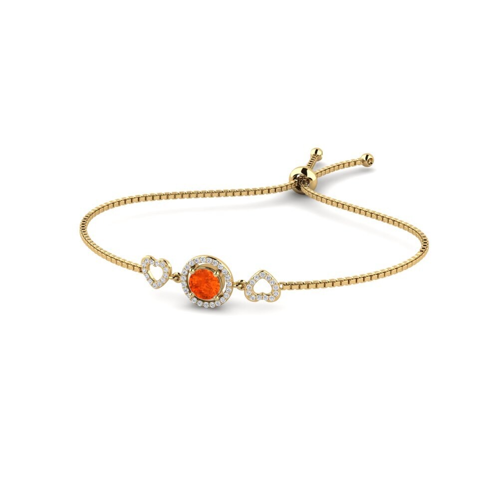 9ct Yellow Gold Fire Opal Women's Bracelet Holland