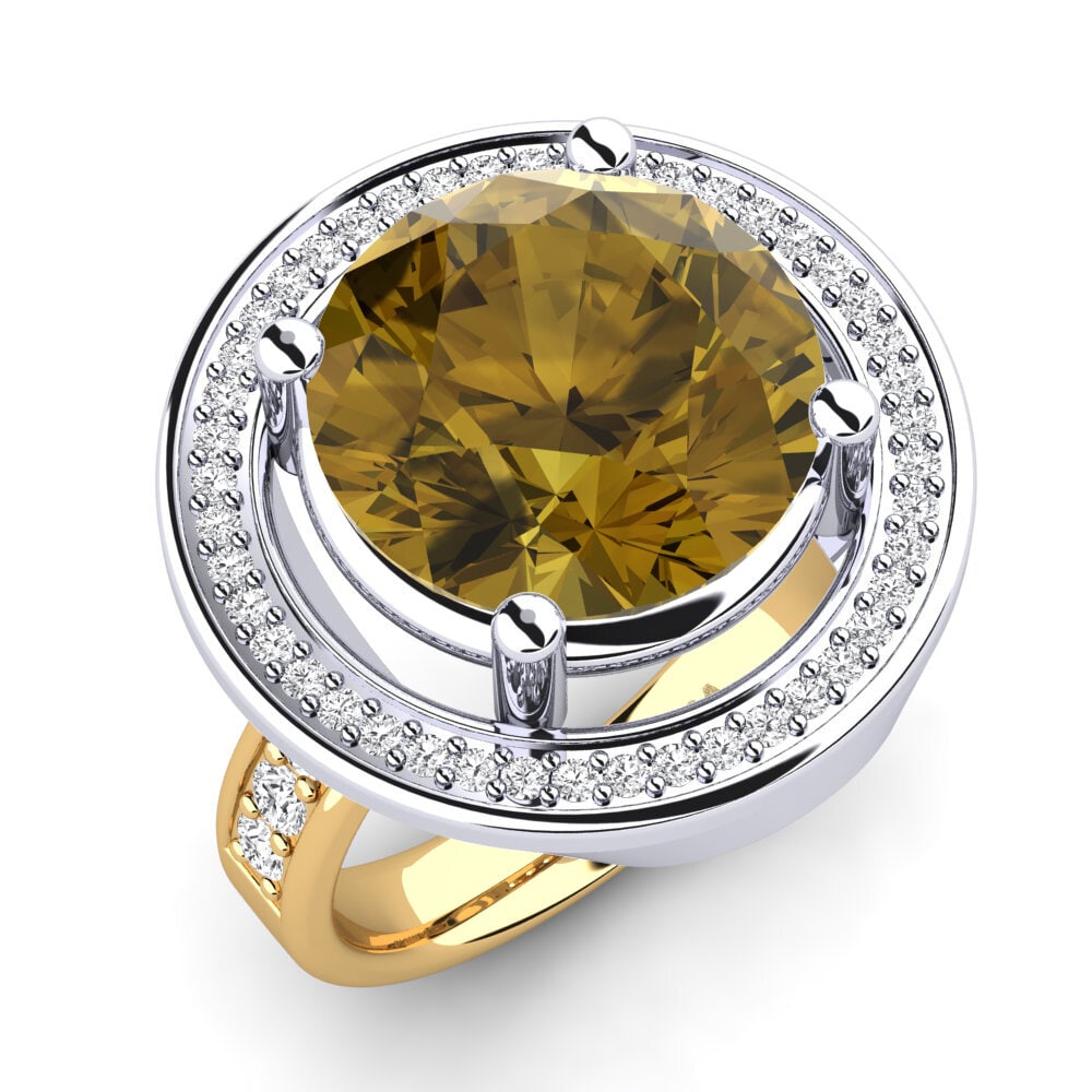 14k Oro Amarillo & Blanco Anillo Holli