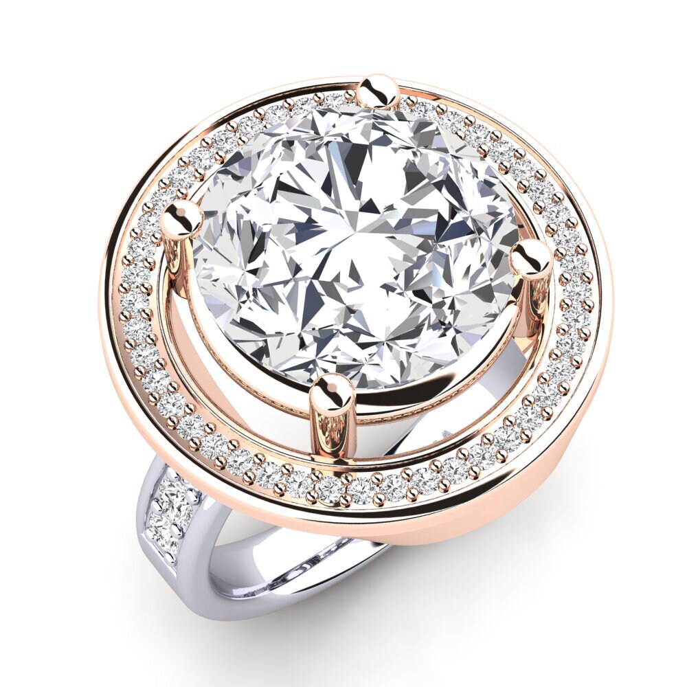 18k Oro Blanco & Rosa Anillo Holli