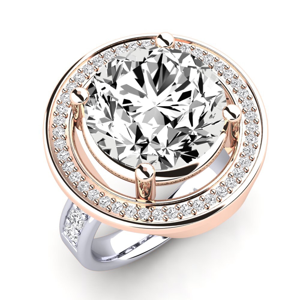 18k Oro Blanco & Rosa Moissanita Anillo Holli
