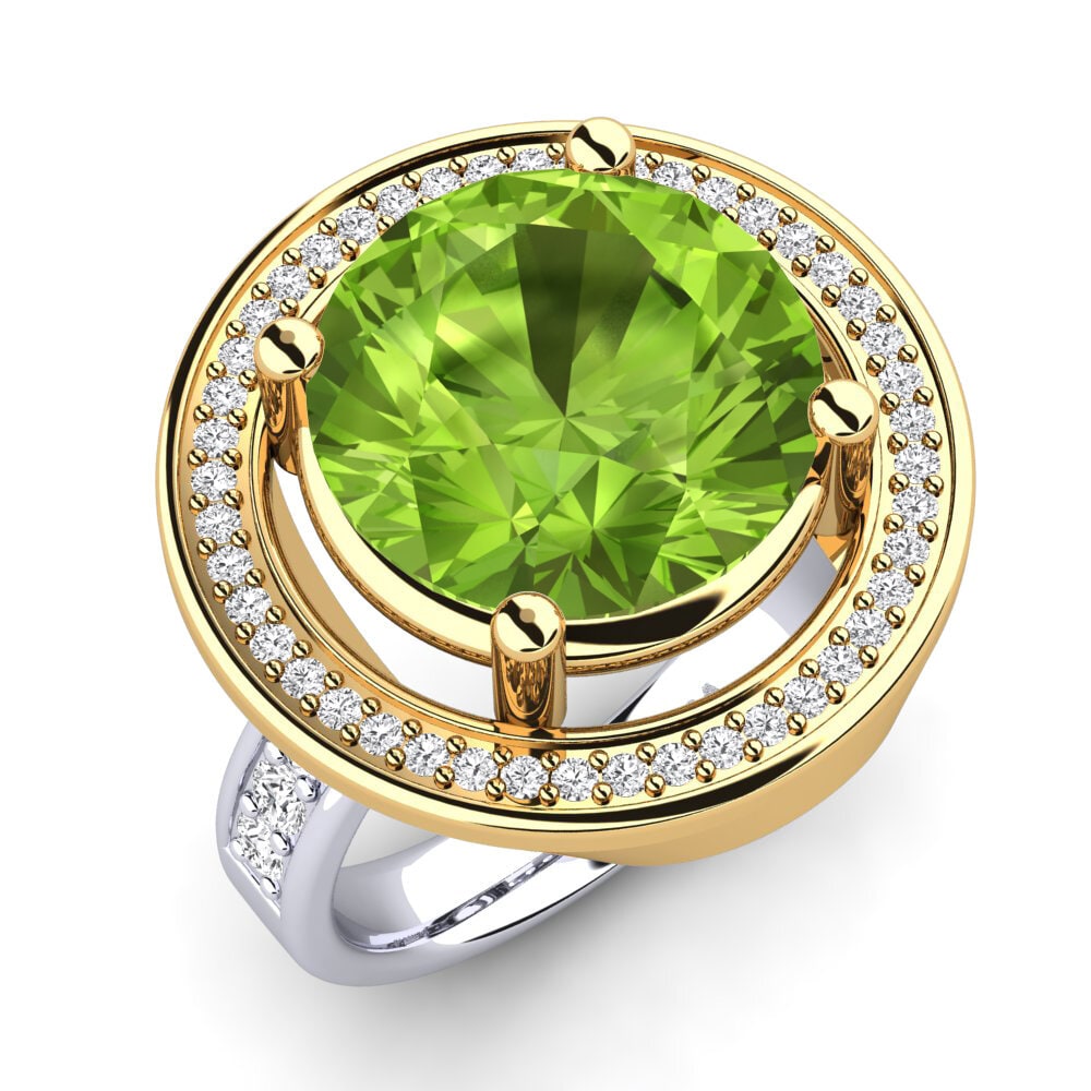 14k Oro Blanco & Amarillo Anillo Holli