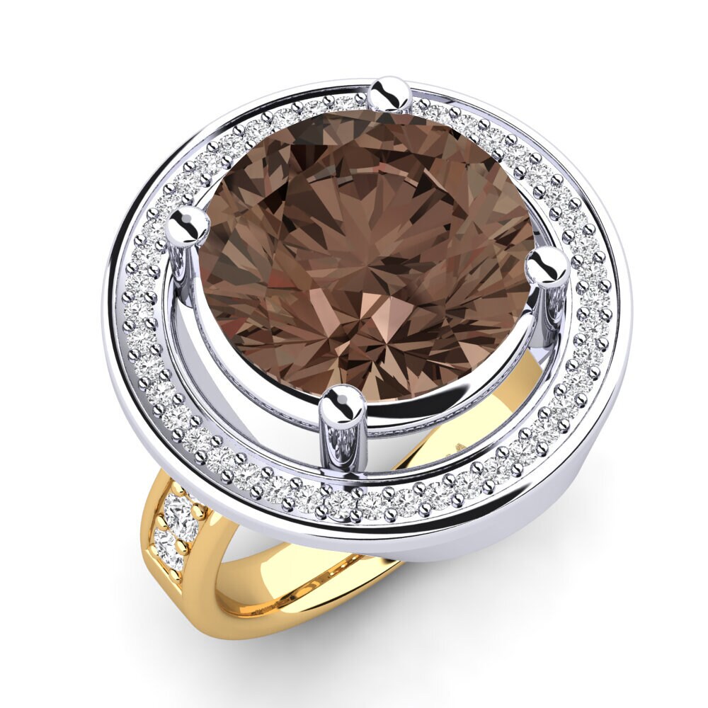9k Oro Amarillo & Blanco Anillo Holli