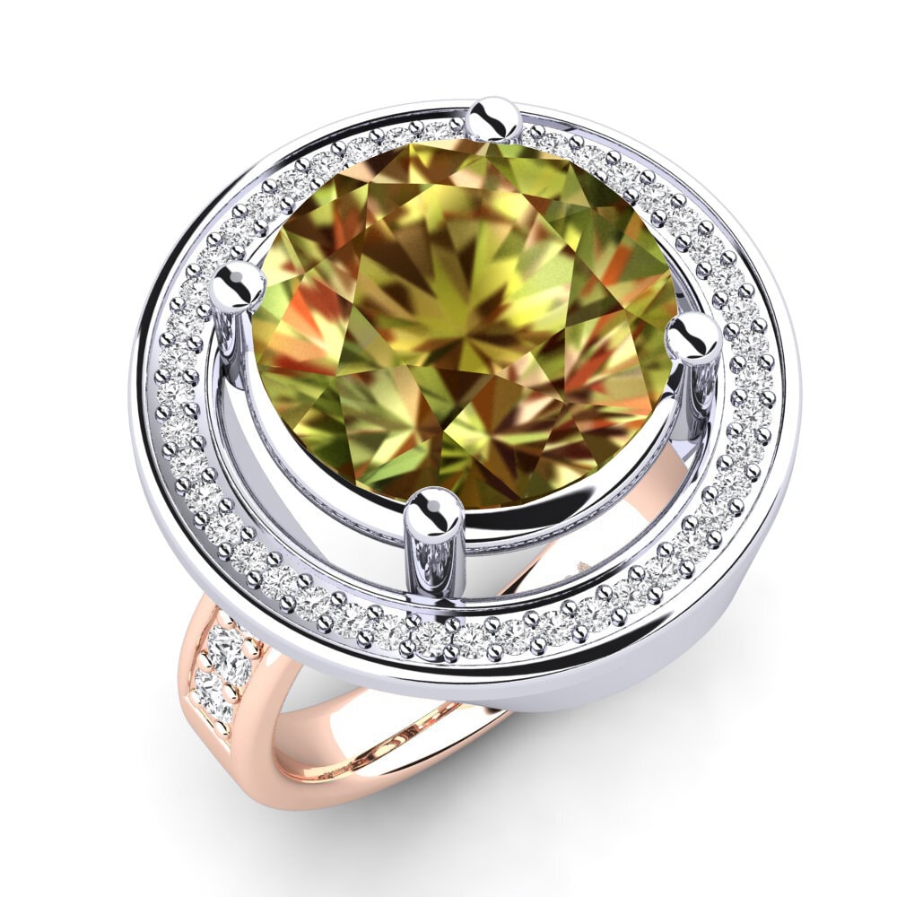 Or Rose& Blanc 14k Pierre de Sultan Bague Holli