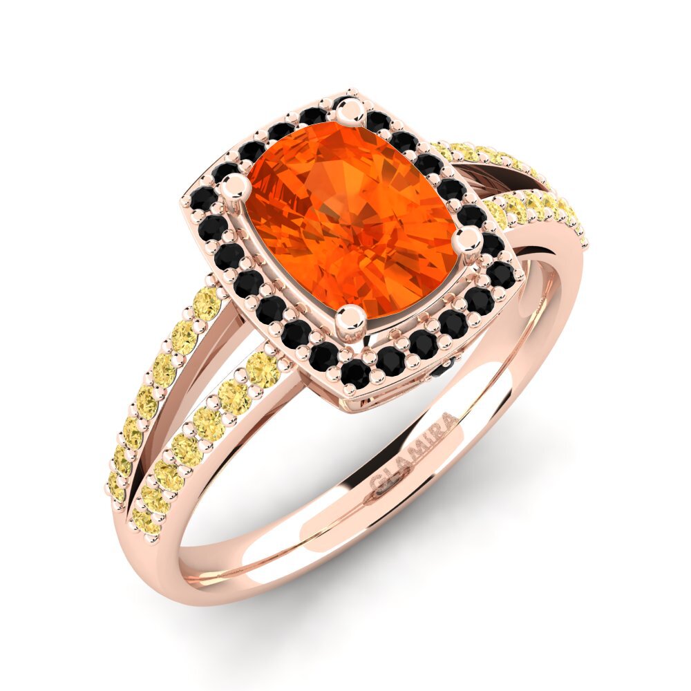 14ct Rose Gold Fire Opal Engagement Ring Holly