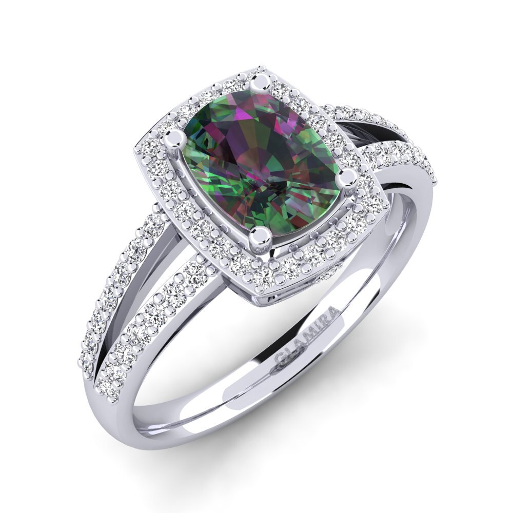 950 Platinum Mystic Topaz Engagement Ring Holly