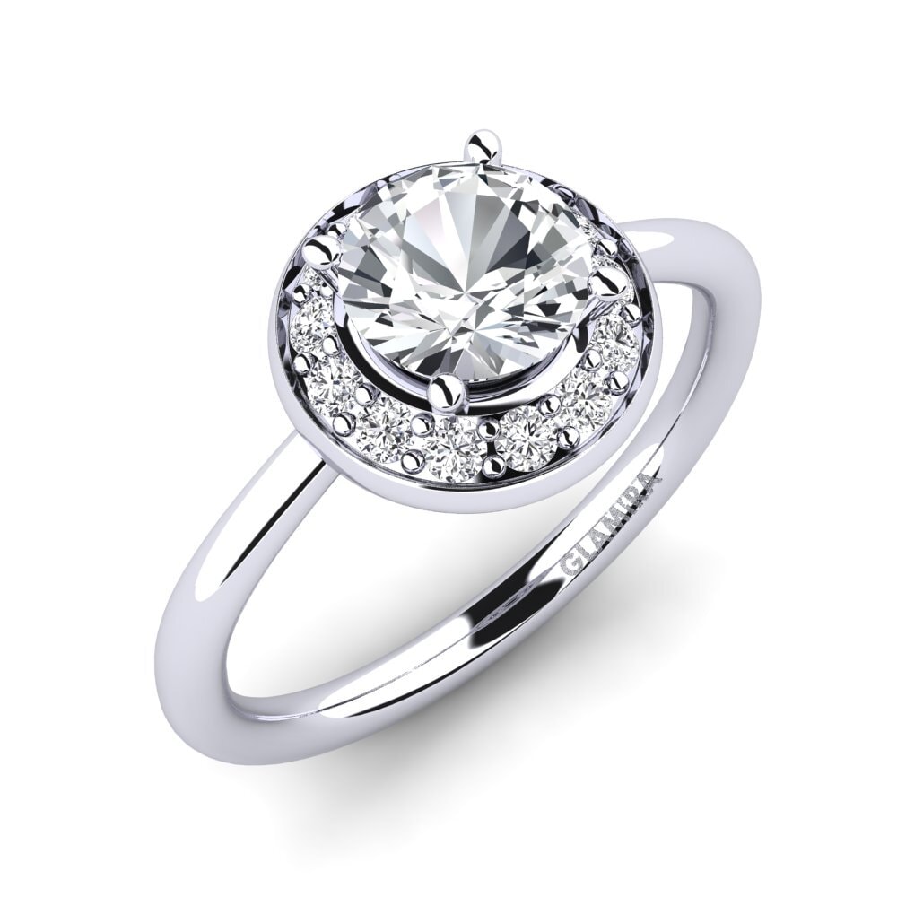 White Zircon Engagement Ring Holsa