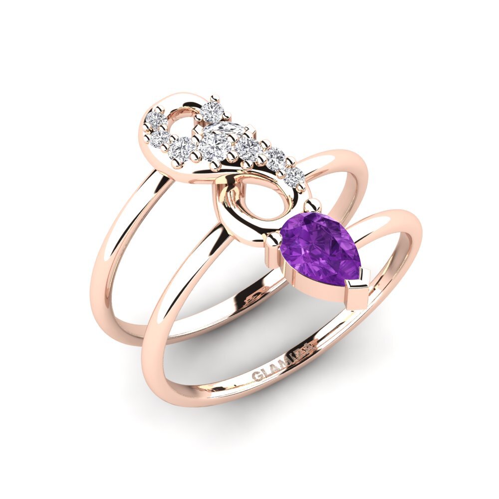 9ct Rose Gold Amethyst Ring Honorable