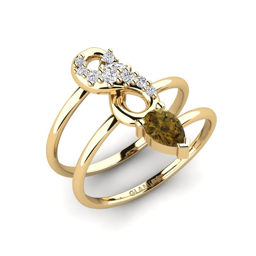 18ct Yellow Gold Brown Zircon Ring Honorable