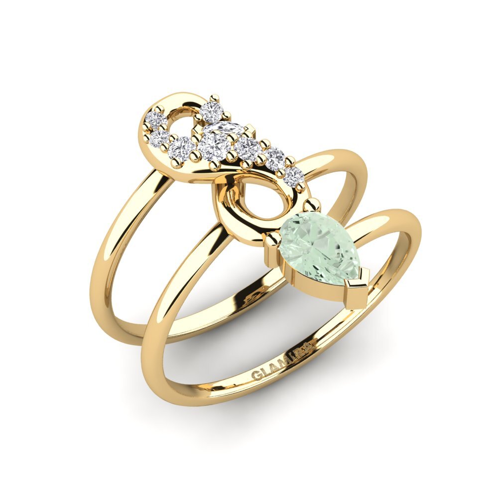 18ct Yellow Gold Green Amethyst Ring Honorable
