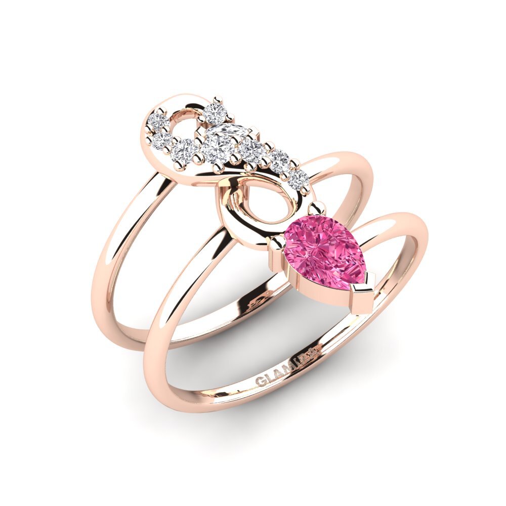 9ct Rose Gold Pink Tourmaline Ring Honorable