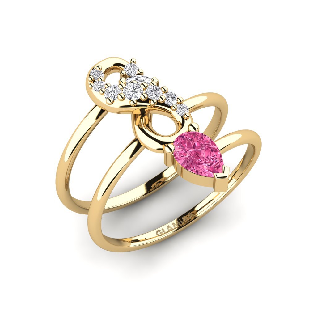 18ct Yellow Gold Pink Tourmaline Ring Honorable