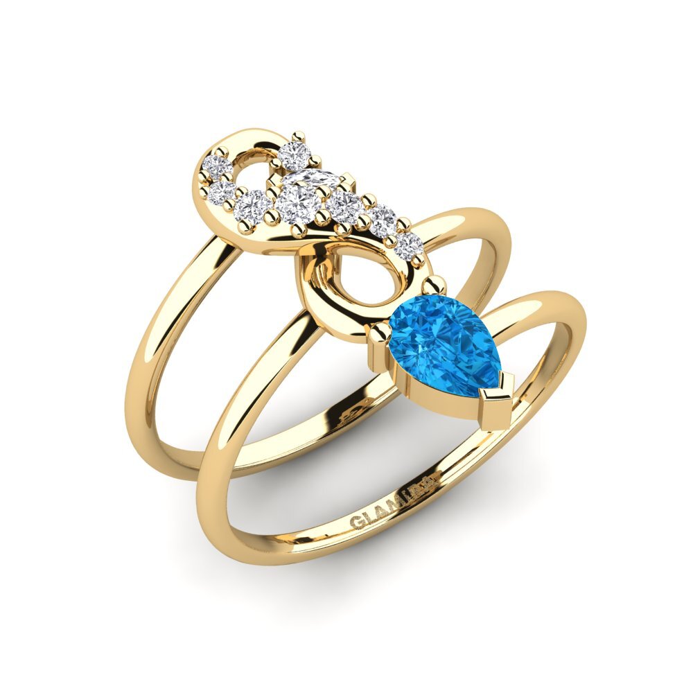 9ct Yellow Gold Blue Topaz Ring Honorable