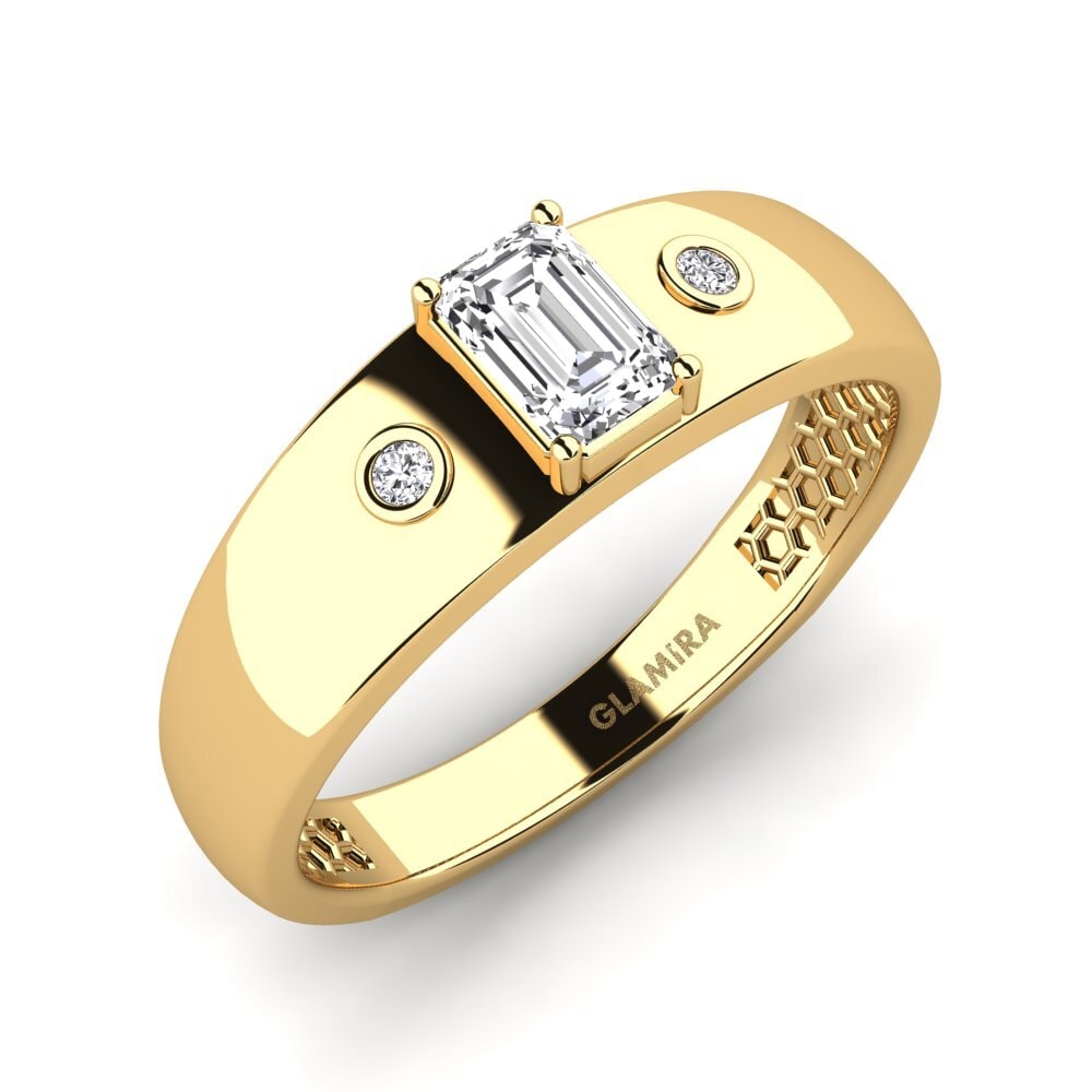 Oro Giallo 750 Diamante cresciuto in laboratorio Anello da uomo Honoya