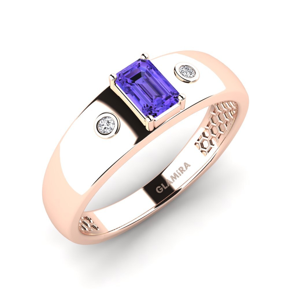 18ct Rose Gold Tanzanite Men's Ring Honoya