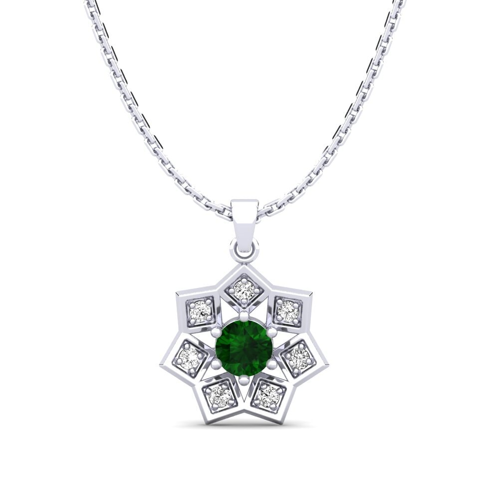 Green Tourmaline Women's Pendant Hoothoot