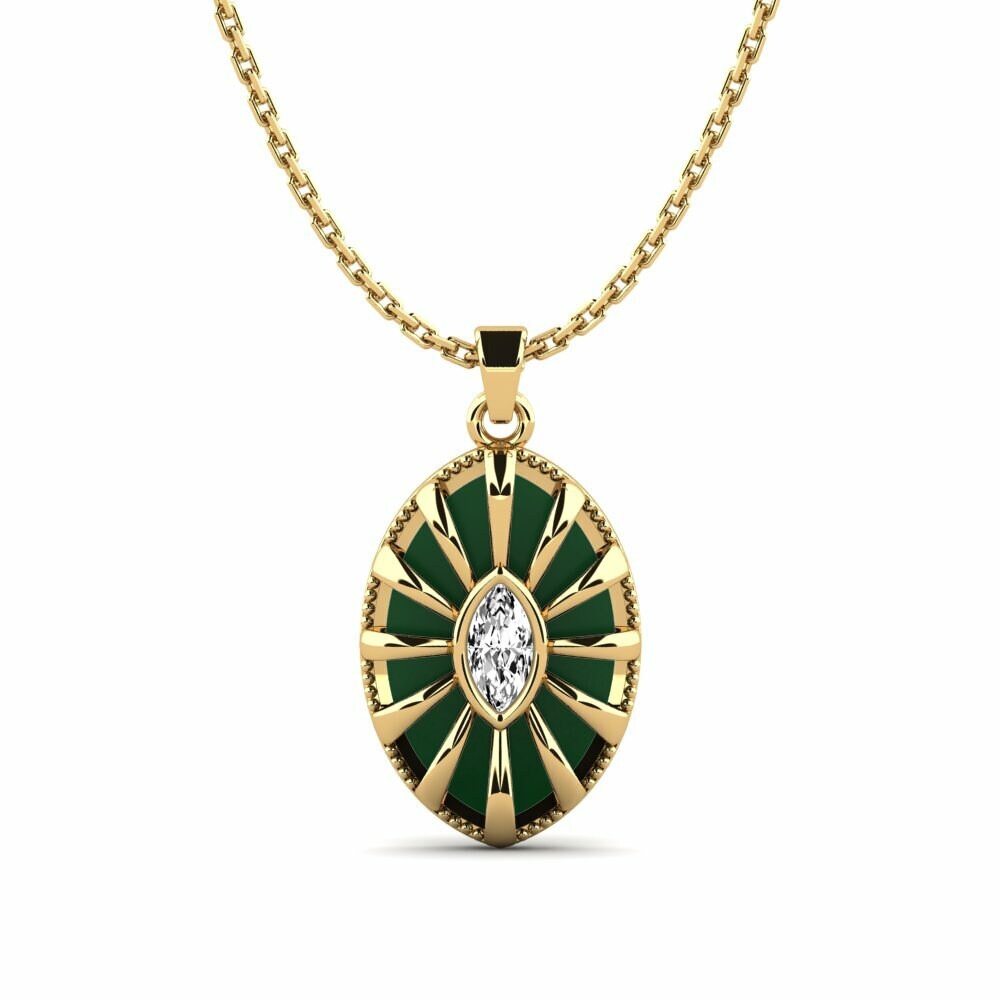 Vàng 9K Đá Moissanite Mặt dây chuyền nữ Hoperes