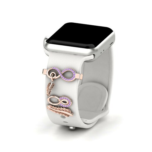 Phụ kiện Apple Watch® Hopeso - SET Vàng Hồng 585 & Đá Thạch Anh Tím