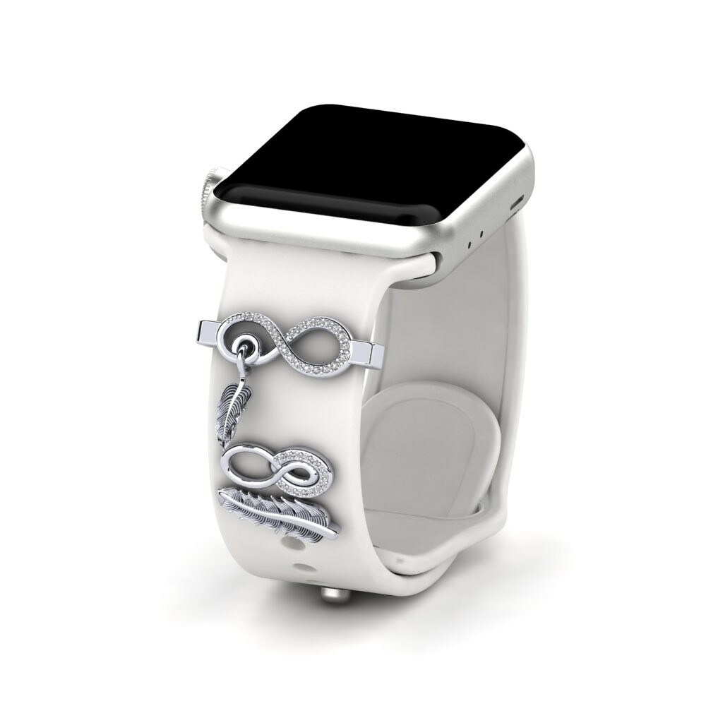 Accesorios para Apple Watch® Hopeso - Set Platino 950 Zafiro blanco