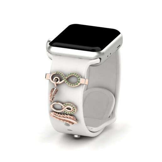 Phụ kiện Apple Watch® Hopeso - SET Vàng Hồng 585 & Kim Cương Xanh Lá Cây