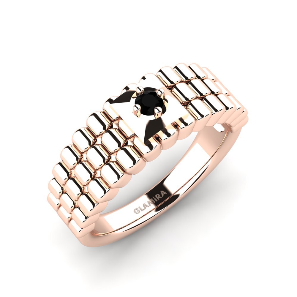 Oro Rosso 375 Onice Nero Anello da uomo Horrell