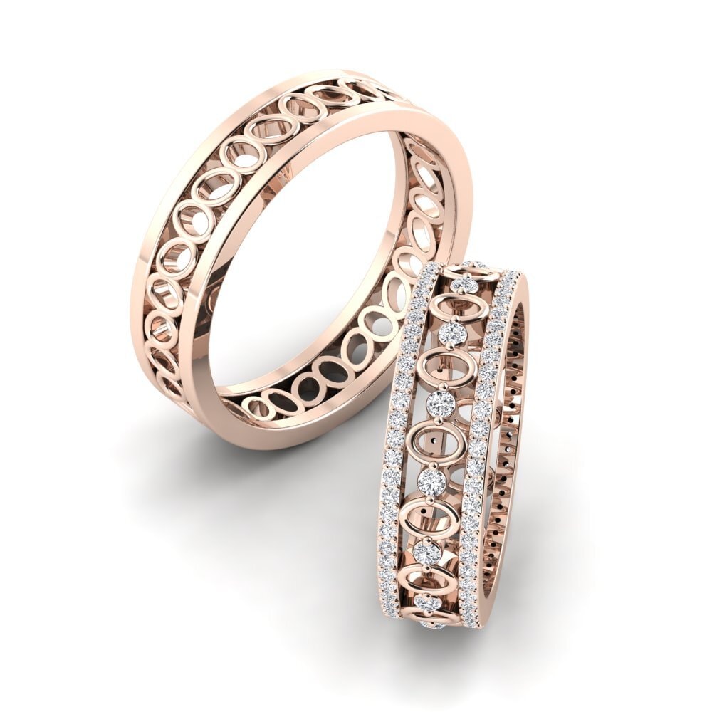 Or rose 14k Diamant Bague de Mariage Hot Glow