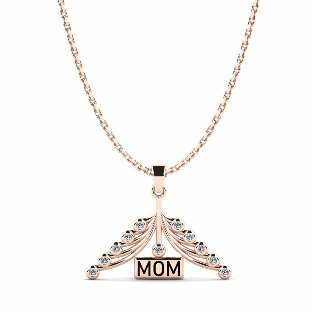 Vàng Hồng 18K Đá Zirconia Mặt dây chuyền nữ Hoxie