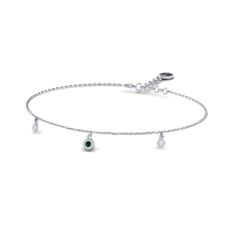 Palladium 950 Zircone Vert Bracelet pour femme Hraf