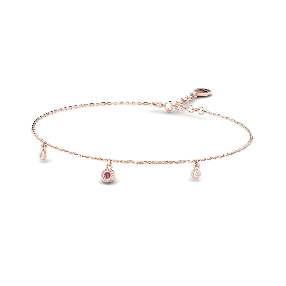 Or rose 14k Grenat de Rhodolite Bracelet pour femme Hraf