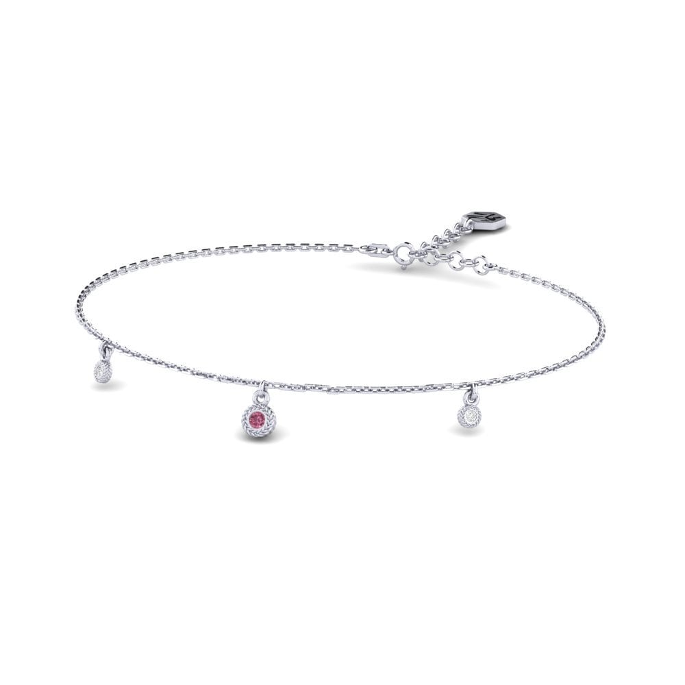 Palladium 950 Grenat de Rhodolite Bracelet pour femme Hraf