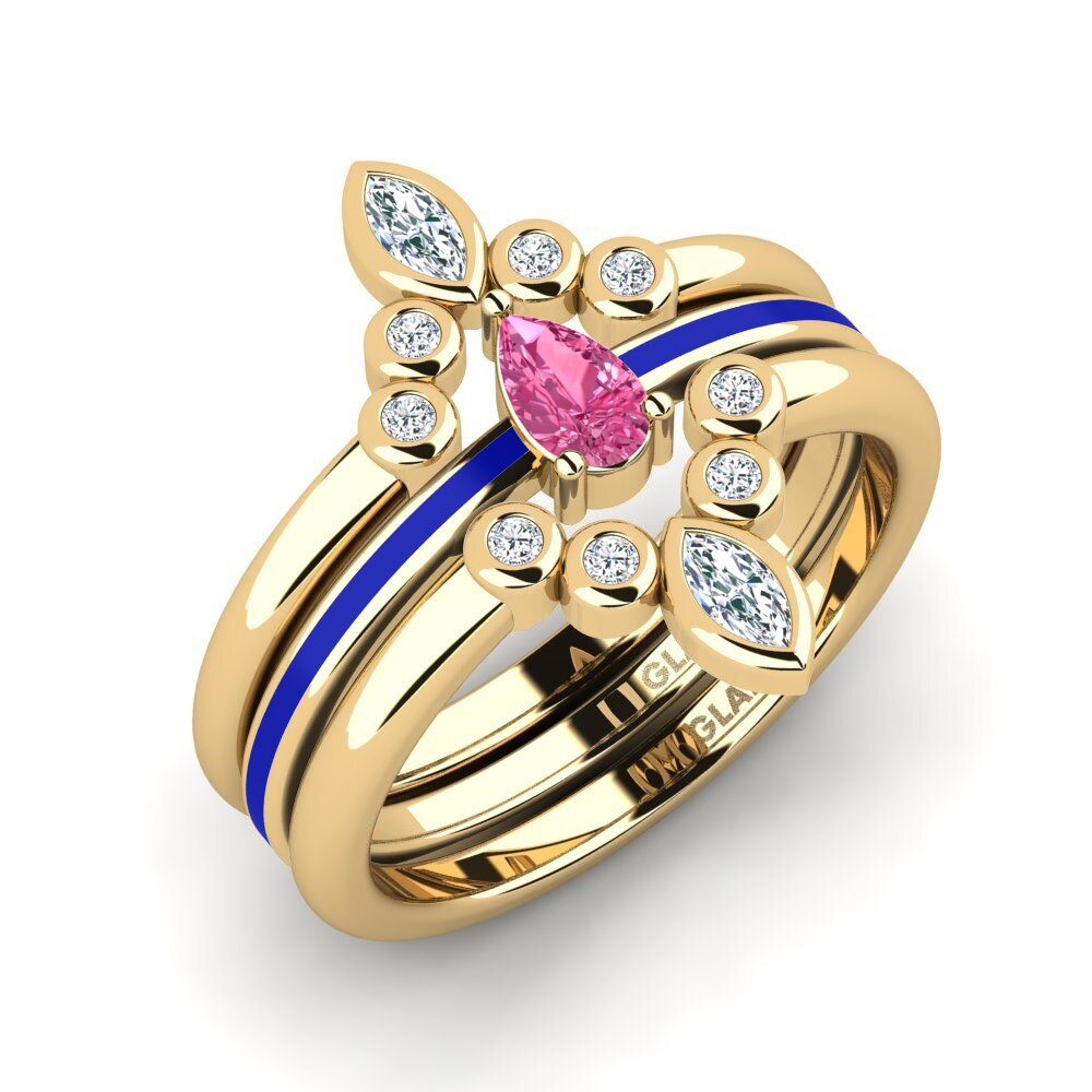 Pink Tourmaline Ring Hredd SET