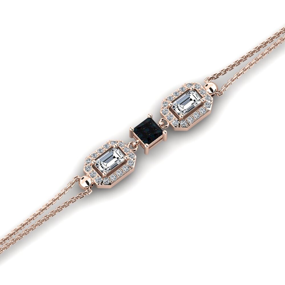 9ct Rose Gold Black Opal Women's Bracelet Hrump