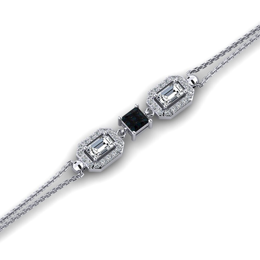 950 Platinum Black Opal Women's Bracelet Hrump