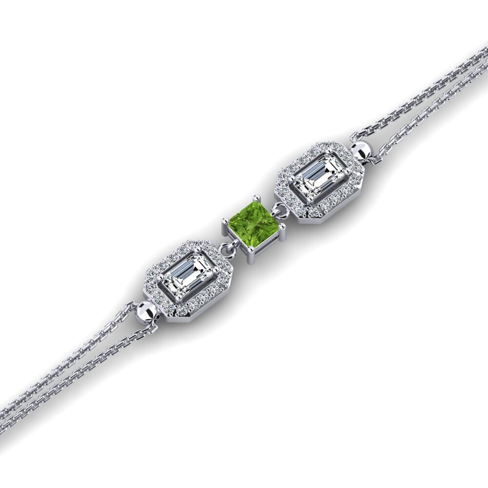 950 Palladium Peridot Women's Bracelet Hrump