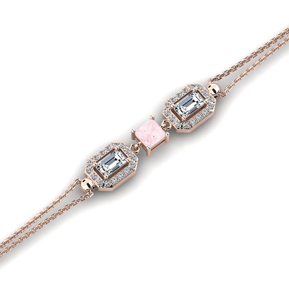9ct Rose Gold Rose Quartz Women's Bracelet Hrump