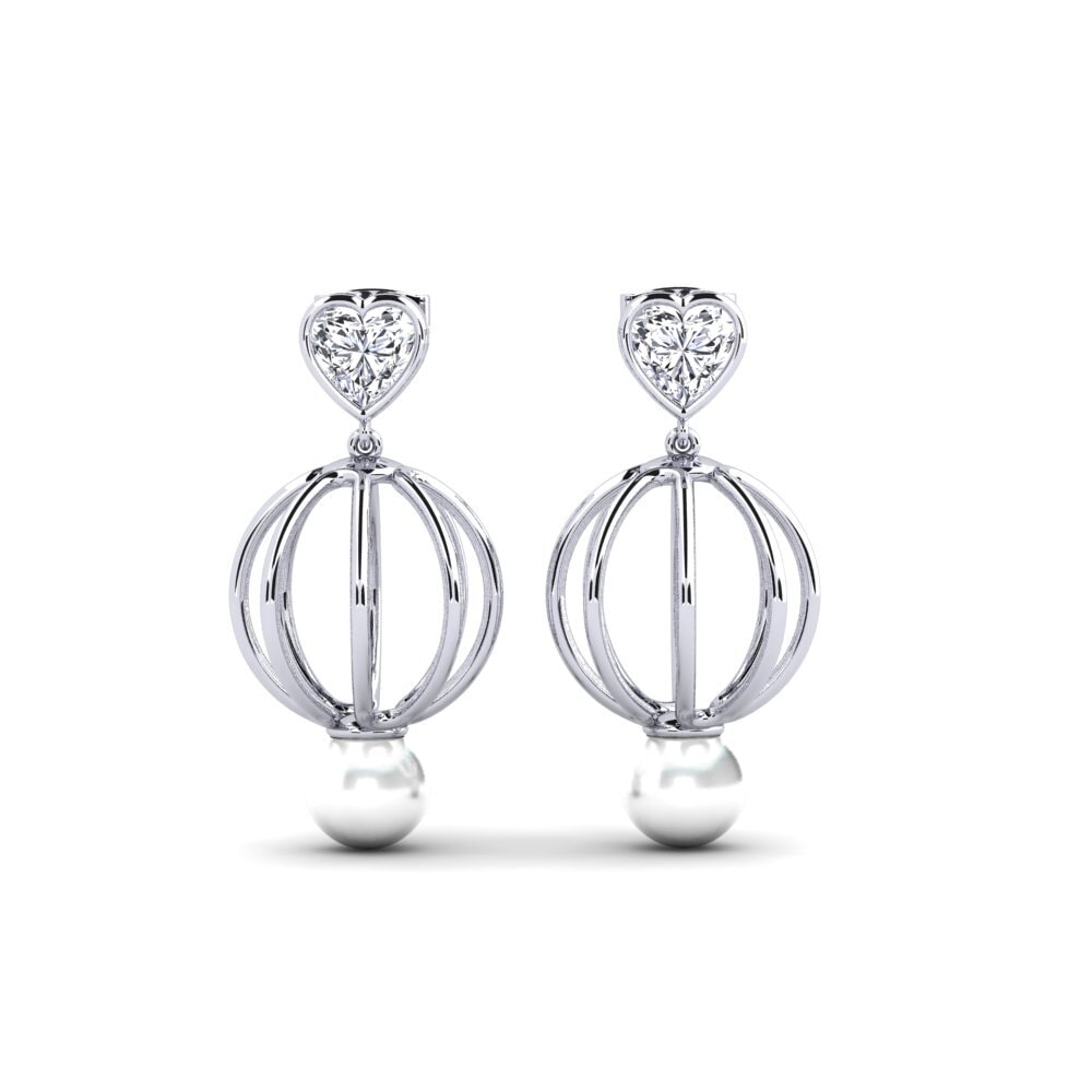 18ct White Gold Diamond Women's Earring Htos