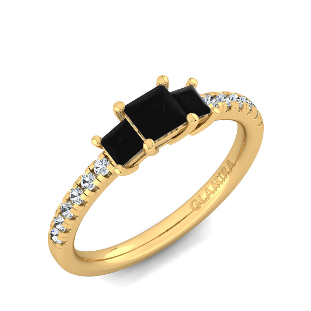 18k Oro Amarillo Anillo de compromiso Huberta