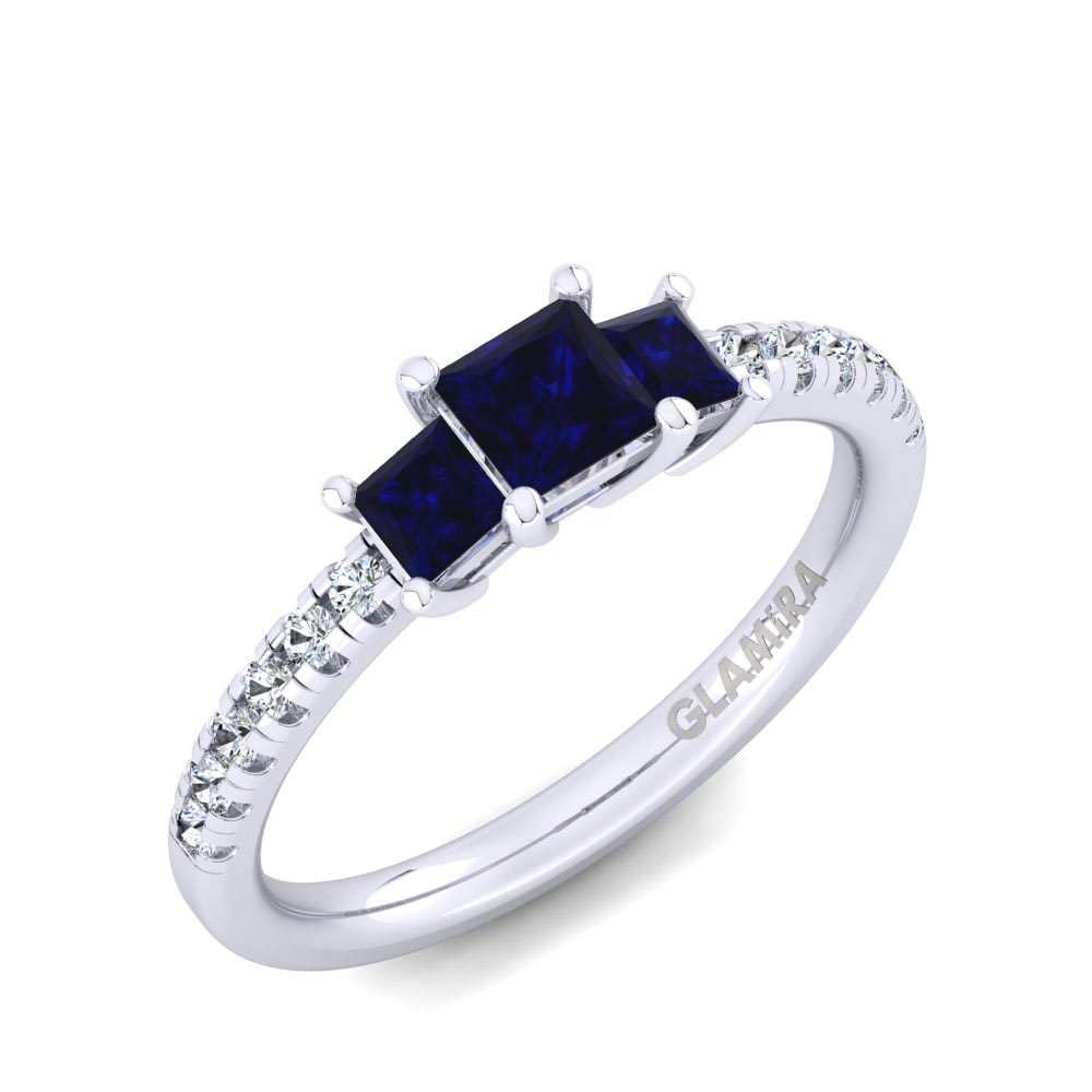 Donker Blauwe Zirkoon Verlovingsring Huberta