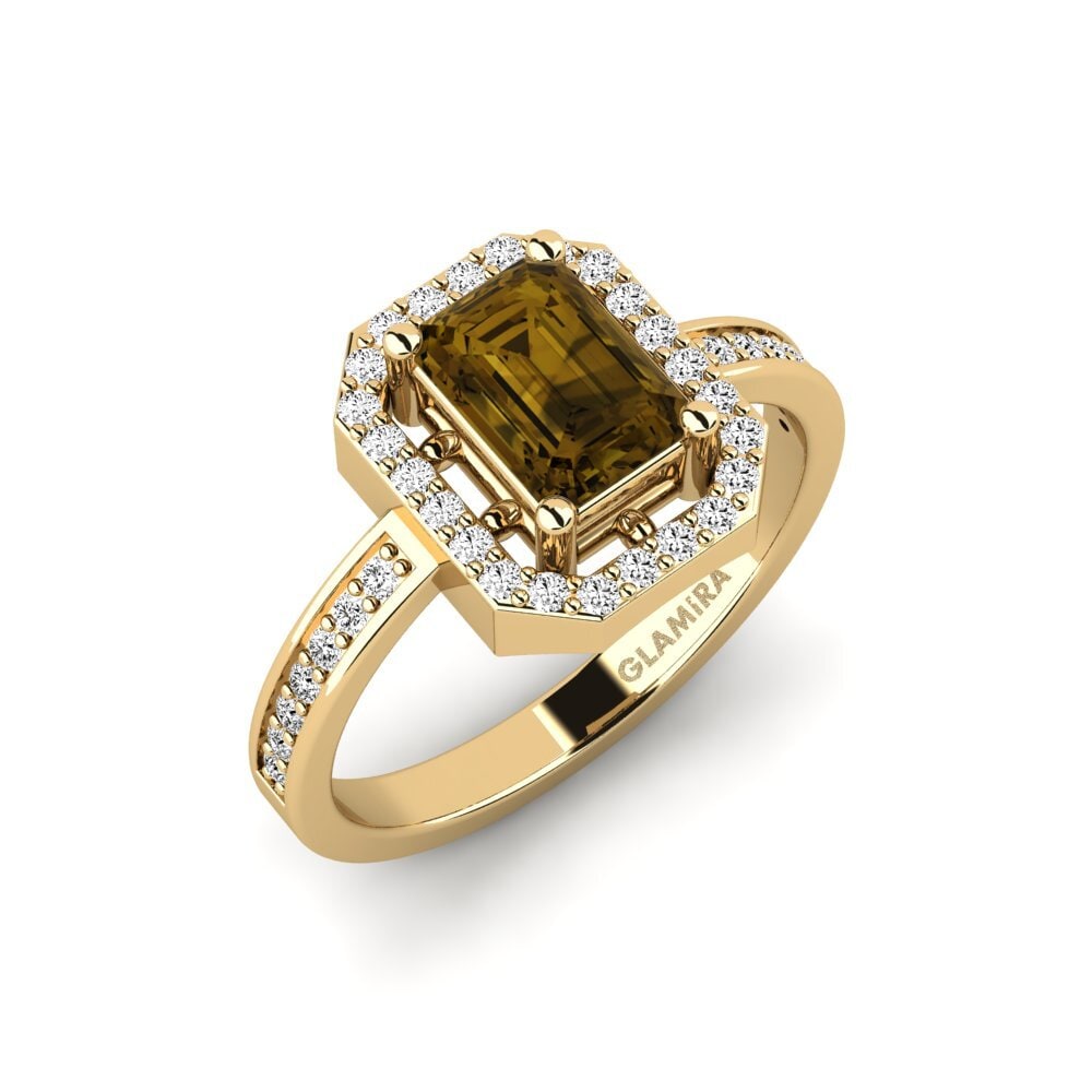Brown Zircon Engagement Ring Hudala